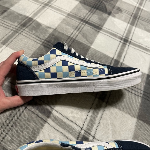 Vans Old Skool Suede/Canvas Navy w/ Blue & Ivory Checkered - Picture 7 of 10
